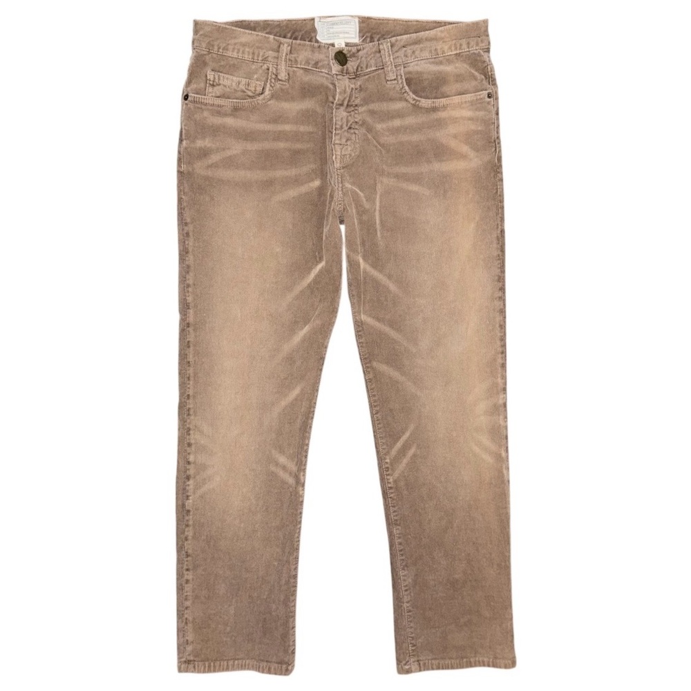 CURRENT/ELLIOTT The Boyfriend Brown Corduroy Jeans Women’s 26 Cropped Relaxed